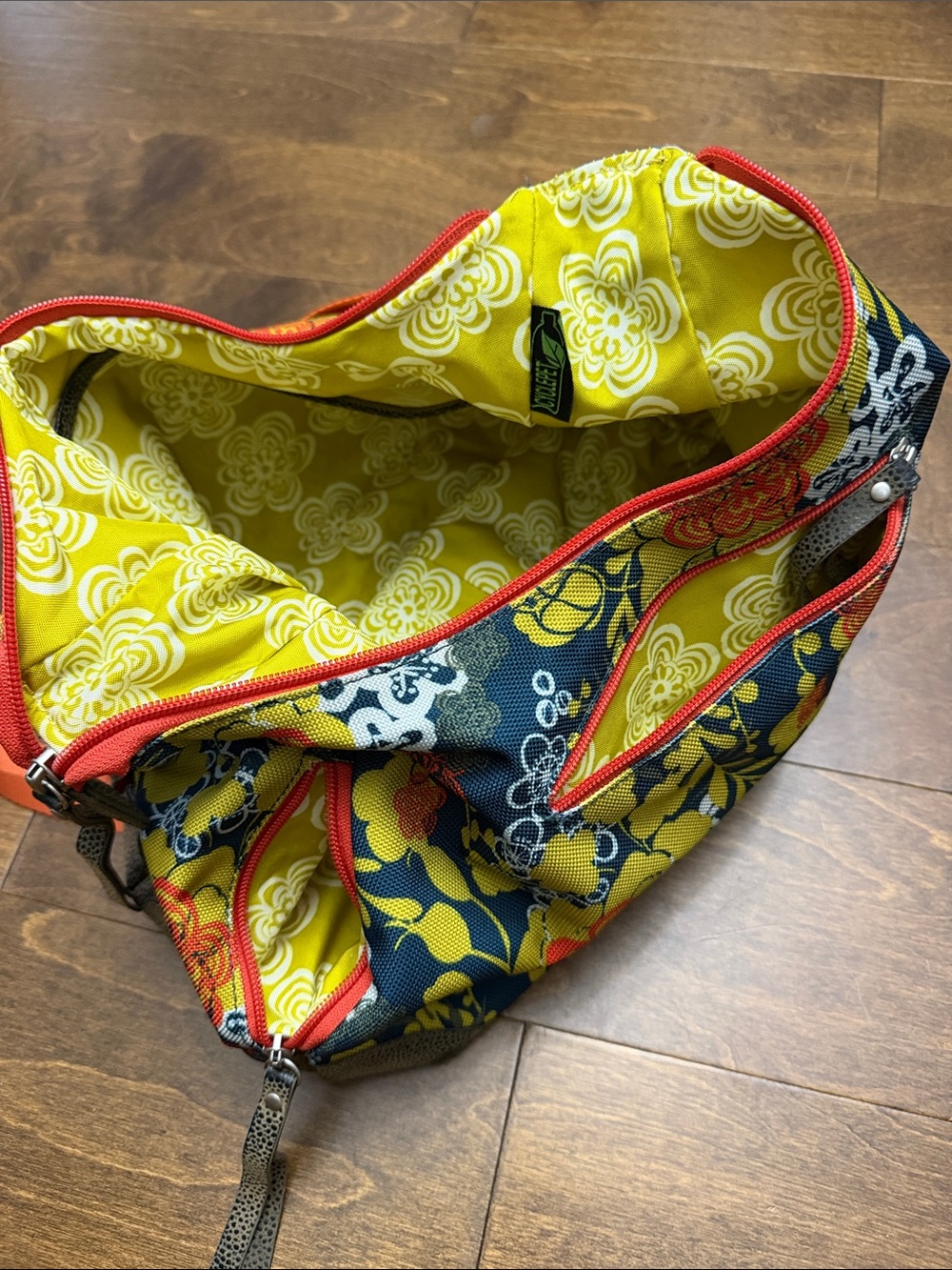 Haiku Yellow & Orange Floral Crescent Shoulder Bag - Picture 14 of 14